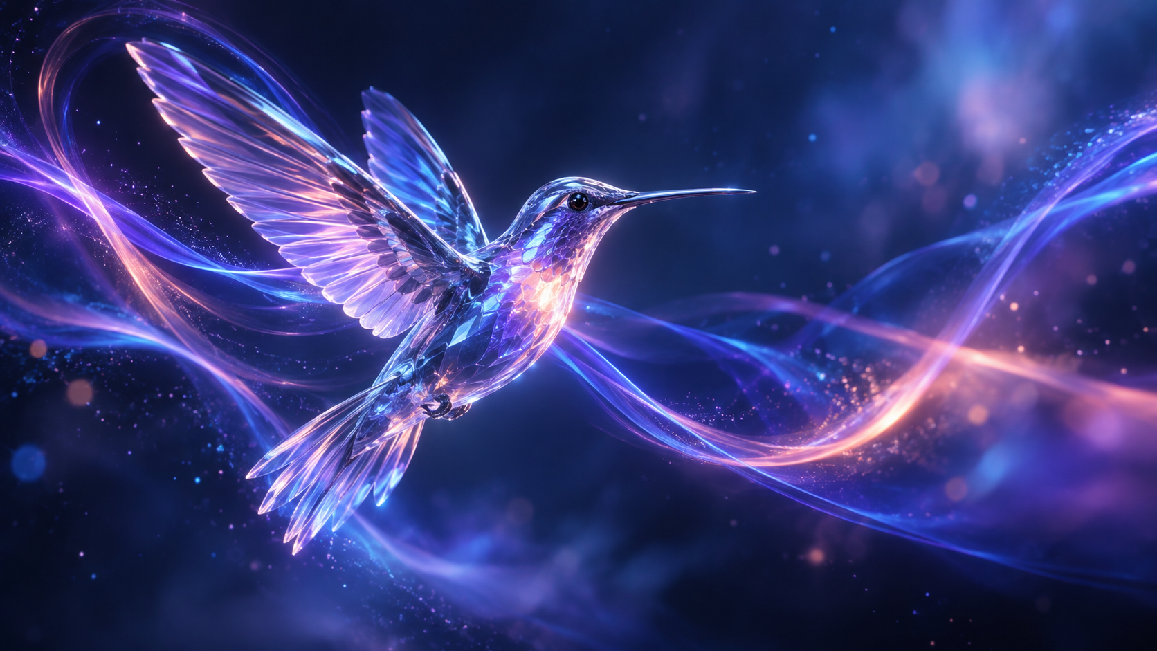 Crystal hummingbird AI video preview